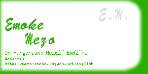 emoke mezo business card